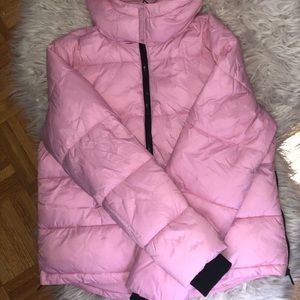 Pink puffer jacket